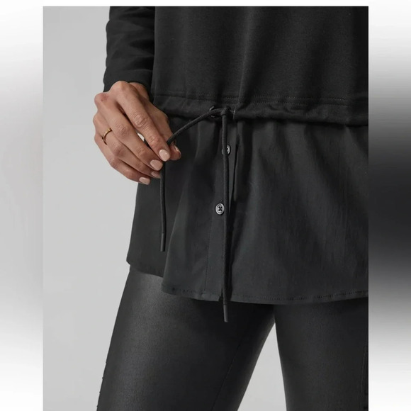 Athleta Gallery Hoodie Top, Black Size Small Athletic - Picture 4 of 12